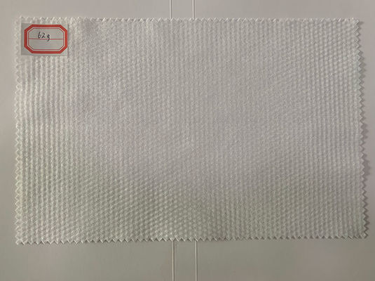 weißes Polyester-62g und dickflüssigesspunlace nichtgewebtes Gewebe-kleines Perlen-Korn-Baumwollgewebe, Auflagen, Feuchtpflegetücher